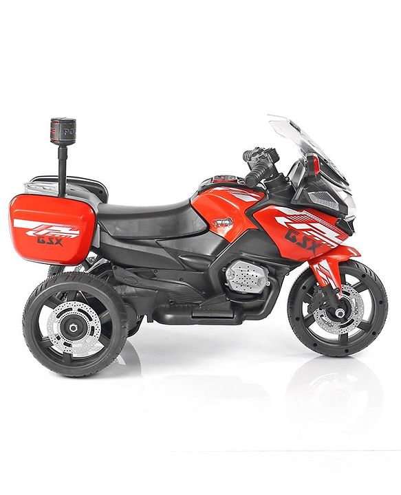 Babyhug Battery Operated Three Wheel Ride on Bike  Red | With Music & Lights| Pre-loaded Music with USB & AUX| Easy to Assemble| Comfortable Seat| Easy to Operate| Rechargeable Battery