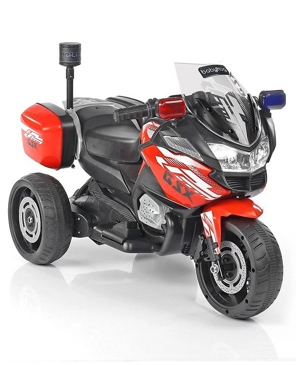 Babyhug Battery Operated Three Wheel Ride on Bike  Red | With Music & Lights| Pre-loaded Music with USB & AUX| Easy to Assemble| Comfortable Seat| Easy to Operate| Rechargeable Battery