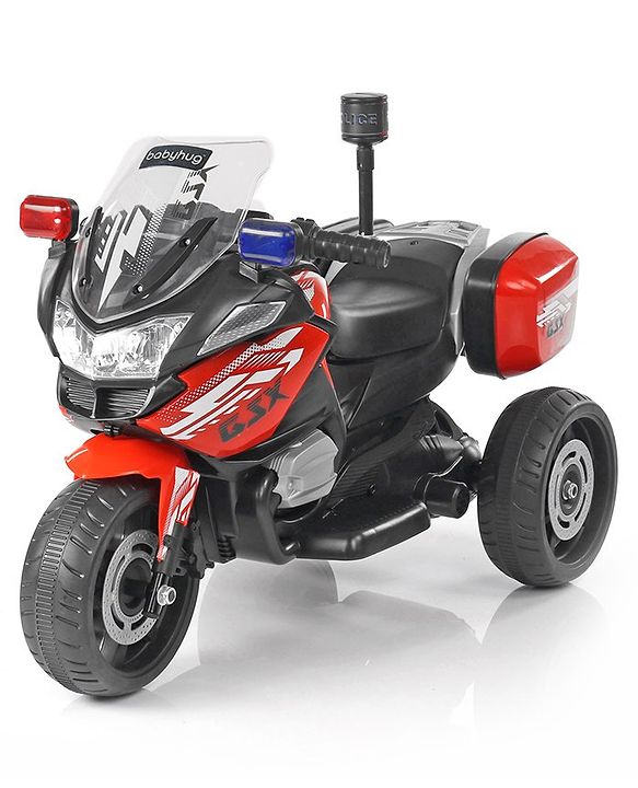 Babyhug Battery Operated Three Wheel Ride on Bike  Red | With Music & Lights| Pre-loaded Music with USB & AUX| Easy to Assemble| Comfortable Seat| Easy to Operate| Rechargeable Battery