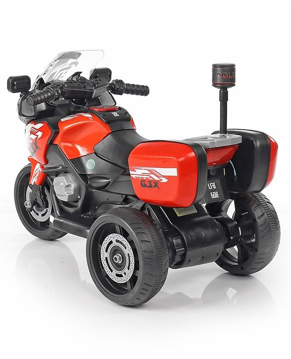 Babyhug Battery Operated Three Wheel Ride on Bike  Red | With Music & Lights| Pre-loaded Music with USB & AUX| Easy to Assemble| Comfortable Seat| Easy to Operate| Rechargeable Battery
