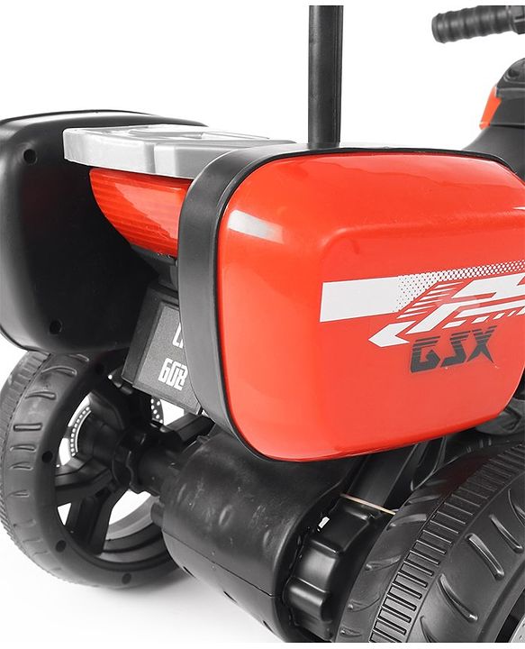 Babyhug Battery Operated Three Wheel Ride on Bike  Red | With Music & Lights| Pre-loaded Music with USB & AUX| Easy to Assemble| Comfortable Seat| Easy to Operate| Rechargeable Battery