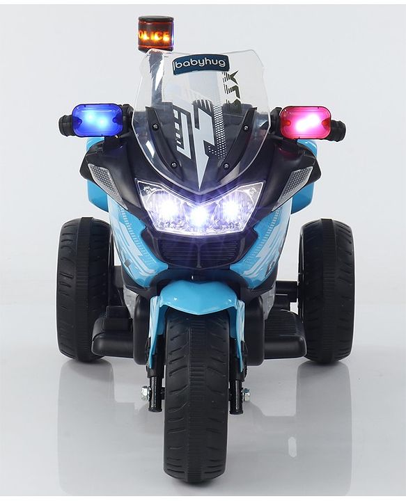 Babyhug Battery Operated Three Wheel Ride on Bike - Blue| With Music & Lights| Pre-loaded Music with USB & AUX| Easy to Assemble| Comfortable Seat| Easy to Operate| Rechargeable Battery