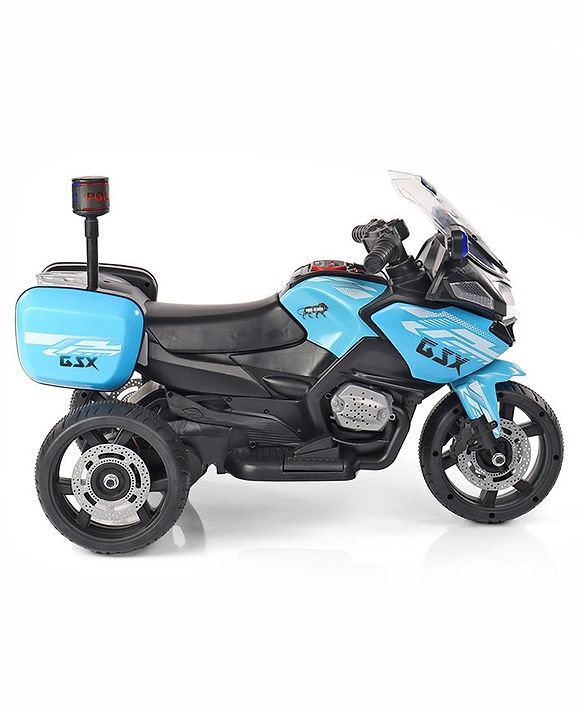 Babyhug Battery Operated Three Wheel Ride on Bike - Blue| With Music & Lights| Pre-loaded Music with USB & AUX| Easy to Assemble| Comfortable Seat| Easy to Operate| Rechargeable Battery