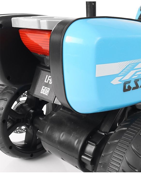 Babyhug Battery Operated Three Wheel Ride on Bike - Blue| With Music & Lights| Pre-loaded Music with USB & AUX| Easy to Assemble| Comfortable Seat| Easy to Operate| Rechargeable Battery