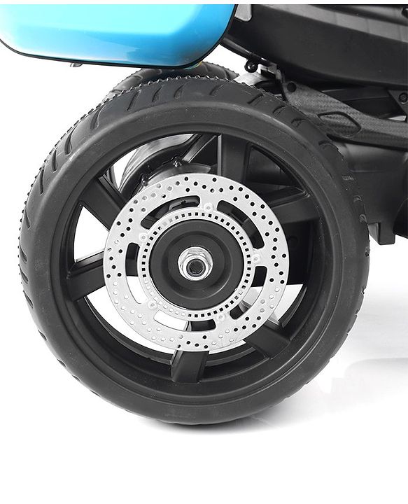 Babyhug Battery Operated Three Wheel Ride on Bike - Blue| With Music & Lights| Pre-loaded Music with USB & AUX| Easy to Assemble| Comfortable Seat| Easy to Operate| Rechargeable Battery