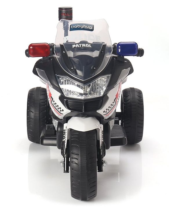 Babyhug Battery Operated Three Wheel Ride on Bike  White | With Music & Lights| Pre-loaded Music with USB & AUX| Easy to Assemble| Comfortable Seat| Easy to Operate| Rechargeable Battery