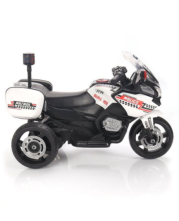 Babyhug Battery Operated Three Wheel Ride on Bike  White | With Music & Lights| Pre-loaded Music with USB & AUX| Easy to Assemble| Comfortable Seat| Easy to Operate| Rechargeable Battery