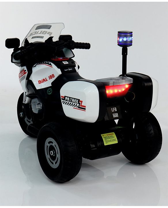 Babyhug Battery Operated Three Wheel Ride on Bike  White | With Music & Lights| Pre-loaded Music with USB & AUX| Easy to Assemble| Comfortable Seat| Easy to Operate| Rechargeable Battery