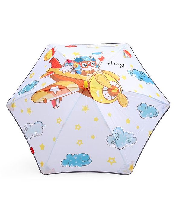 Babyhug Unisex Plane Print Kids Umbrella - Multicolour