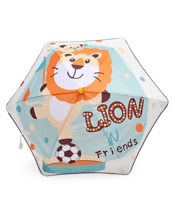 Babyhug Unisex Lion Print Kids Umbrella - Multicolor