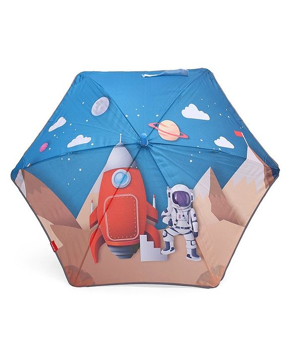 Babyhug Unisex Space Print Kids Umbrella - Multicolour