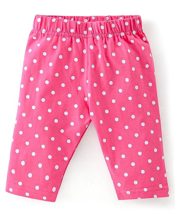 Babyhug Cotton Lycra Three Fourth Length Leggings Star Print Pack Of 3 - Blue & Pink