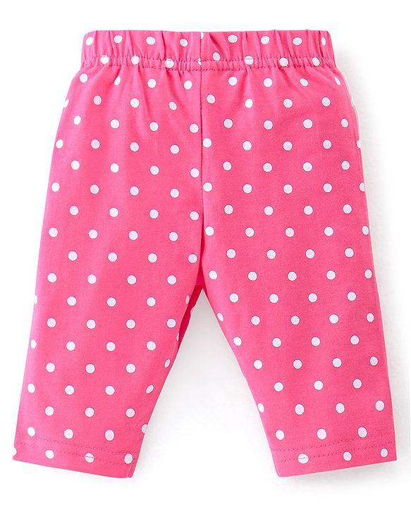 Babyhug Cotton Lycra Three Fourth Length Leggings Star Print Pack Of 3 - Blue & Pink