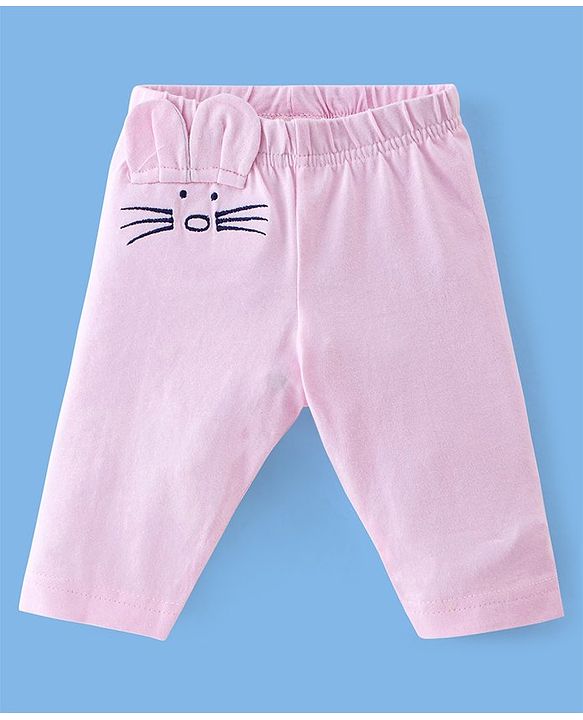 Babyhug Cotton Lycra Three Fourth Length Leggings Star Print Pack Of 3 - Blue & Pink