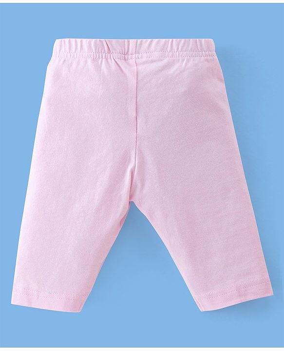 Babyhug Cotton Lycra Three Fourth Length Leggings Star Print Pack Of 3 - Blue & Pink