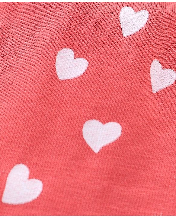 Babyhug Cotton Three Fourth Lycra Leggings Floral & Hearts Print Pack Of 3- Blue White & Red