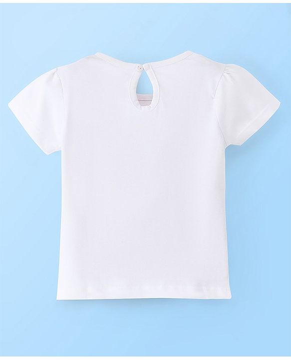 Babyhug 100% Cotton Knit Frock With Half Sleeves Inner Tee Floral Print- Lilac