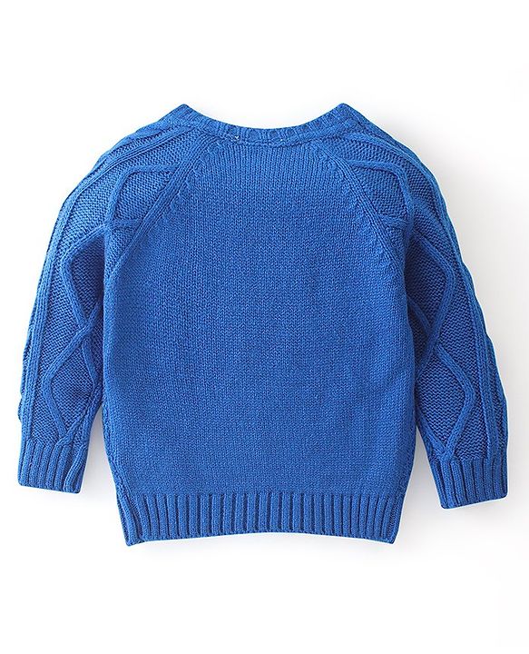 Babyhug Full Sleeves Sweater Puppy Design- Blue