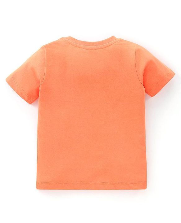 Babyhug Cotton Knit Half Sleeves Night Suit My Mummy is the Greatest Print - Orange