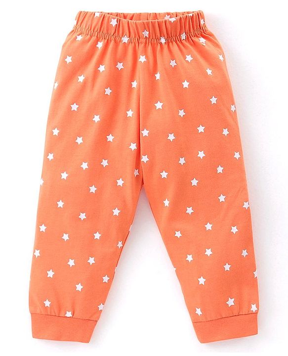 Babyhug Cotton Knit Half Sleeves Night Suit My Mummy is the Greatest Print - Orange