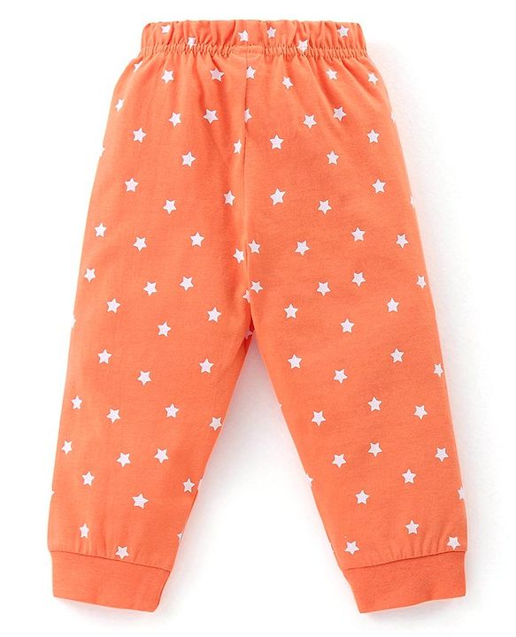 Babyhug Cotton Knit Half Sleeves Night Suit My Mummy is the Greatest Print - Orange