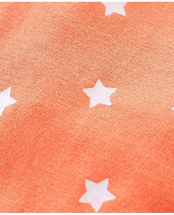 Babyhug Cotton Knit Half Sleeves Night Suit My Mummy is the Greatest Print - Orange