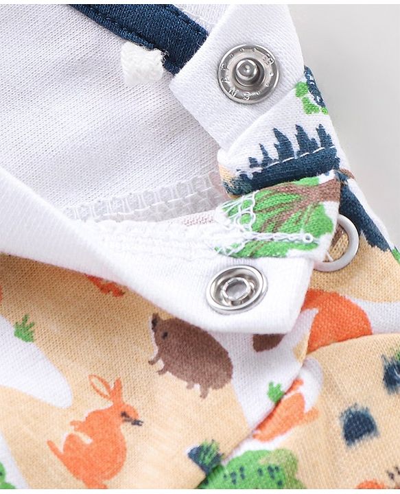 Babyhug 100% Cotton T-Shirt & Shorts Set with Jungle Print - Multicolour