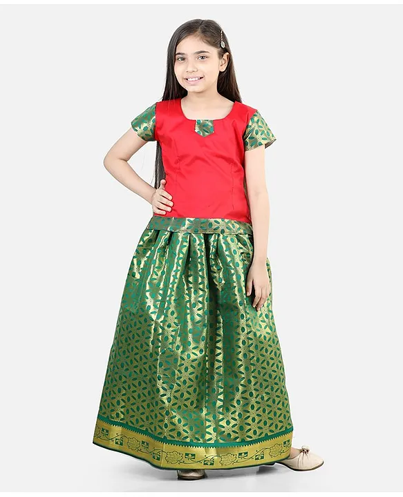 BownBee Girls Mor Print Chaniya Choli With Dupatta- Pink – BownBee -  Styling Kids The Indian Way