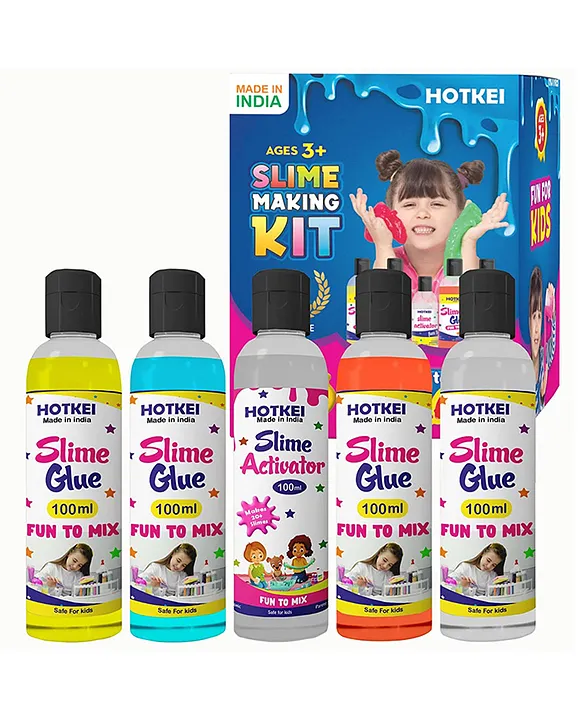 Slime Making Kit Set For Boys Girls Kids 3 Transparent Scented Glue 1  Activator Kit (Make