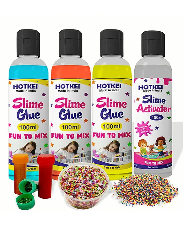 Buy HOTKEI (Make 60+ Slime) Multicolor Scented DIY Magic Toy Slimy Slime  Activator Glue Gel Jelly Putty Making kit Set Toy for Boys Girls Kids Slime  Activator Making Kit 12 Glue 