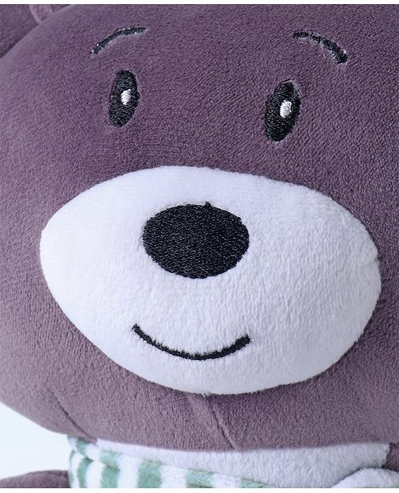 Babyhug Bear With Scarf Soft Toy Purple - Height 33 cm