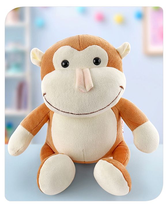 Babyhug Monkey Soft Toy Brown - Height 25 cm