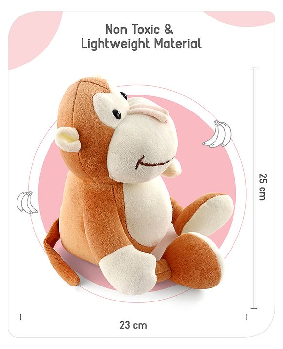Babyhug Monkey Soft Toy Brown - Height 25 cm