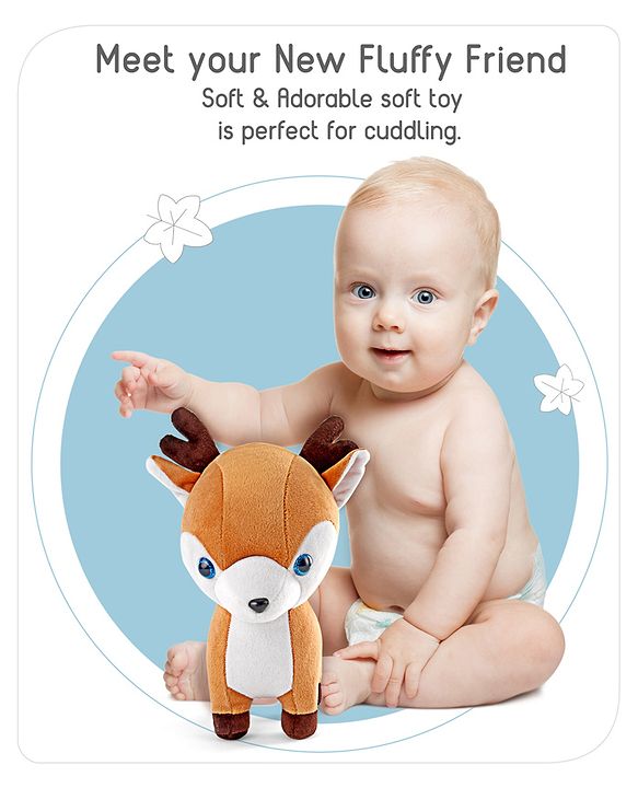 Babyhug Reindeer Soft Toy Brown - Height 25 cm