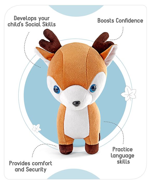 Babyhug Reindeer Soft Toy Brown - Height 25 cm