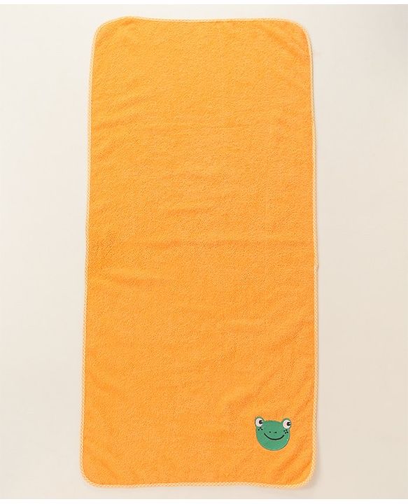 Babyhug Frog Patch Embroidered Towel without Hood - Orange