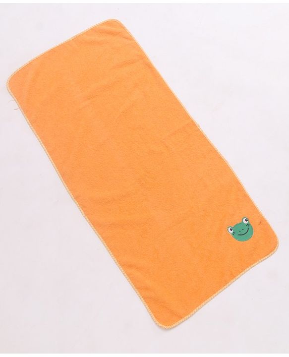Babyhug Frog Patch Embroidered Towel without Hood - Orange
