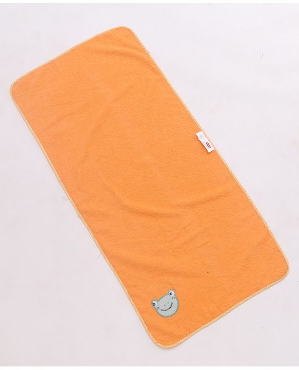 Babyhug Frog Patch Embroidered Towel without Hood - Orange