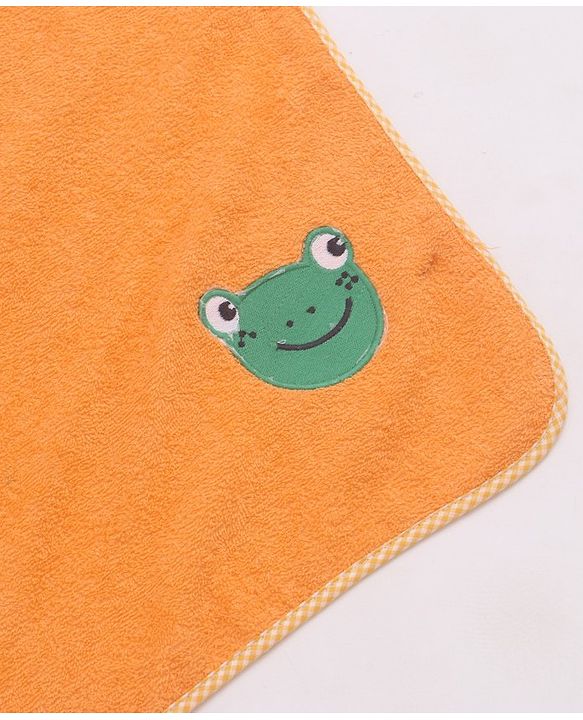 Babyhug Frog Patch Embroidered Towel without Hood - Orange