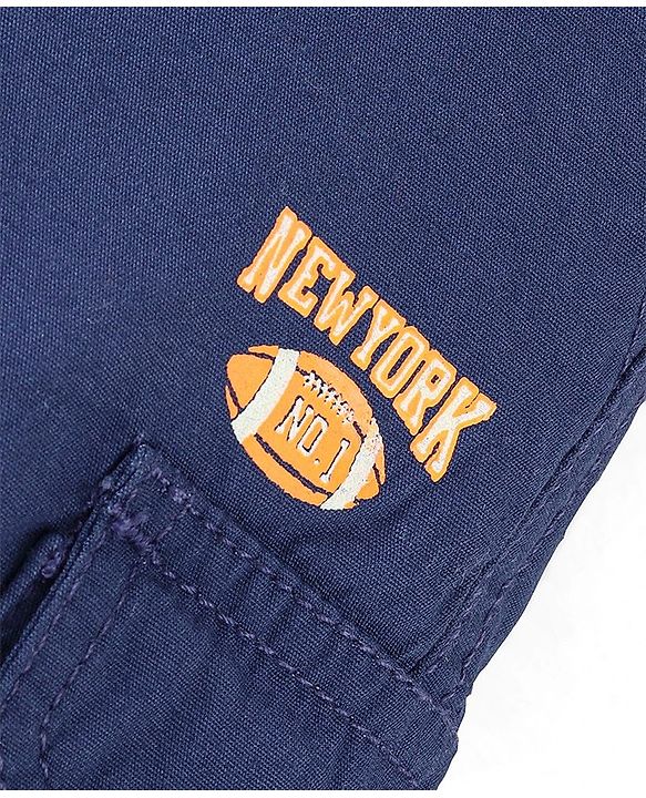 Babyhug Cotton Knee Length Bermuda Solid Colour - Navy Blue