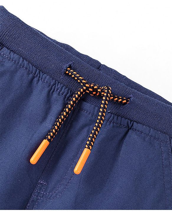 Babyhug Cotton Knee Length Bermuda Solid Colour - Navy Blue