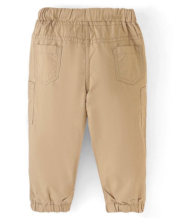 Babyhug 100% Cotton Full Length Fox Print Trousers - Brown