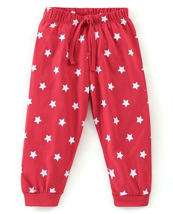 Babyhug Cotton Knit Half Sleeves Night Suit Guitar Print - Red