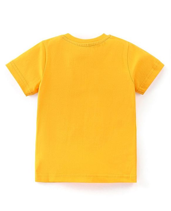 Babyhug Cotton Knit Half Sleeves Night Suit Dino Print - Blue & Yellow