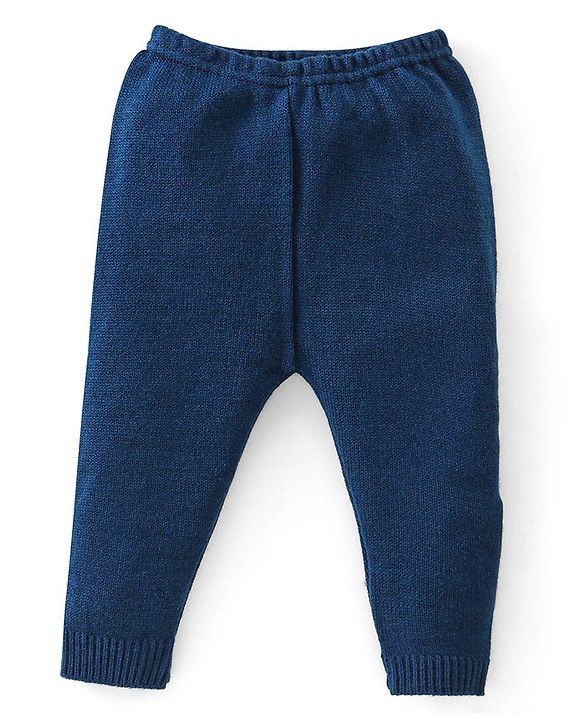 Babyhug Full Sleeves Sweater Set Striped - Navy Blue