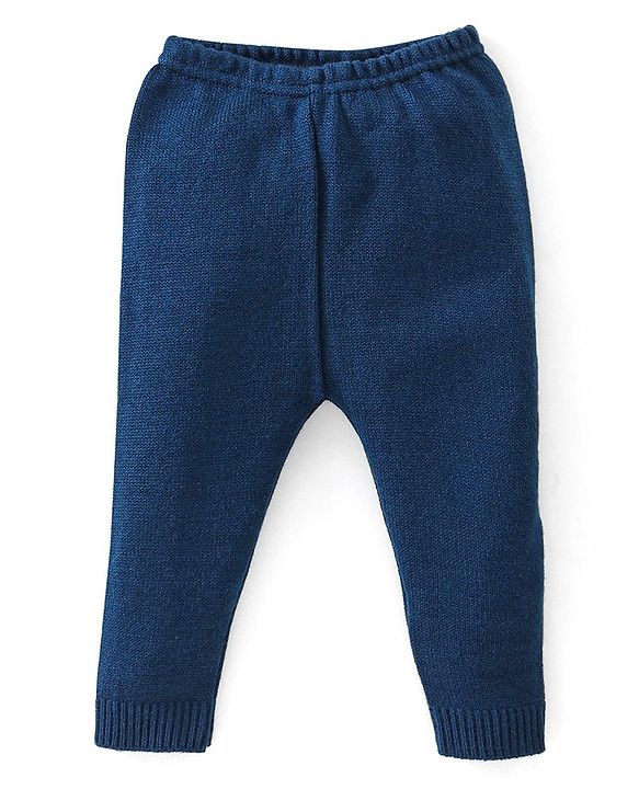 Babyhug Full Sleeves Sweater Set Striped - Navy Blue