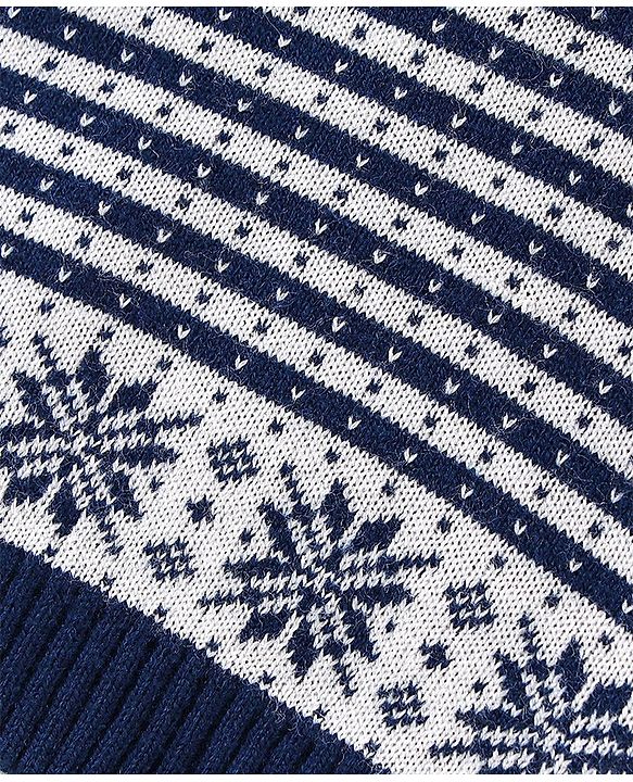 Babyhug Full Sleeves Striped Sweater with Pants Set - Navy Blue