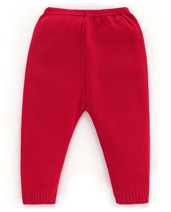 Babyhug Knit Full Sleeves Sweater Set Animal Design - Red