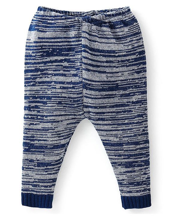 Babyhug Knitted Full Sleeves Santa Claus Design Sweater & Pajama Set - Red