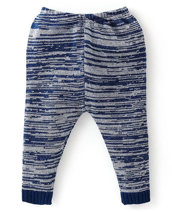 Babyhug Knitted Full Sleeves Santa Claus Design Sweater & Pajama Set - Red